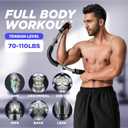 Twister Arm Trainer, Adjustable Chest Workout Equipment, Twister Arm Chest Exerciser Home Gym Strength Trainer, Portable Detachable Spring Workout Bar Home Fitness Equipment,70-110lbs