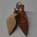 RIBONGZ Sexy Slingback Pumps Elegant Dressy Heels for Women Closed Toe Pointy High Heels Wedding Bride Prom Party Evening Shoes (7.5, Brown Mesh)