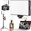 Selfie Ring Light Kit with Tripod - 98 LED Portable Lighting for Video Conferencing, Streaming, Makeup, Includes Phone Clip & Webcam Adapter, 3 Modes, CRI 97+ for iPhone, Android, Laptop, Zoom, TikTok (Black)