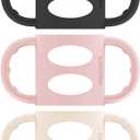 Dr. Browns Milestones 100% Silicone Baby Bottle Handles, Narrow, Black, Light Pink, Ecru, 3 Pack, 4m+
