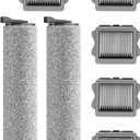 Vacuum Mop Replacement Parts Compatible with Tineco Roller Brush Replacement, Suitable with Ifloor 3 Series, Floor One S3 Series, Ifloor 5 Breeze Cleaner, Set Includes 2 Roller Brushes and 5 Filters