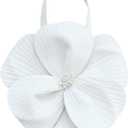 Women's Clutch Purse for Women, Floral Handbag PU Leather Evening Bag Wedding & Party Crossbody Bag (White)