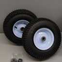 2 Pcs 13x5.00-6 Lawn Mower Pneumatic Tire and Wheel, 13X5.00-6 Front Riding Mowers Tire with 3/4" 5/8" Bushings, 3" -4.5" Centered Hub, 13x5-6 Tube with TR13 Valve Stem, 375 LBS