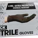 ForPro Disposable Nitrile Gloves, Chemical Resistant, Powder-Free, Latex-Free, Non-Sterile, Food Safe, 4 Mil, Large, 100 Count 