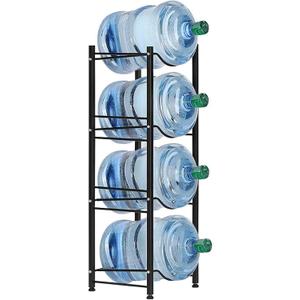 LIANTRAL Water Cooler Jug Rack, 4-Tier Heavy Duty Water Bottle Holder Storage Rack for 5 Gallon Water Dispenser, 5 Gallon Water bottle Holder, 5 Gallon Water Jug Holder