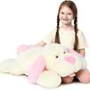 MorisMos Giant Dog Stuffed Animals, 31inch Large Stuffed Dog Plush Soft Big Puppy Pillow Gifts for Kids, Teens, Girls, Pink