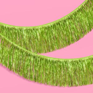 xo, Fetti Party Decorations Lime Green Fringe Banner - 4 ft. | Bachelorette Party Supplies, Birthday Photo Booth, Margarita Bach Decor, Bridal Shower Backdrop