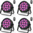 Stage Lights, 4 Pack U`King LED Par Lights RGBW DJ Stage Lighting 14x6W Uplights for Events by Sound Activated and DMX Control for Wedding Church Live Show Disco Halloween Christmas Parties