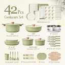 CAROTE 25pcs Ceramic Cookware Sets, Detachable Handle Pots and Pans Set
Non-Stick, Non-Toxic, PFAS Free, Induction Compatible, Dishwasher & Oven Safe, Space Saving, for Camping, House Warming Gift