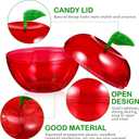 Cabilock Christmas Apple-Shaped Candy Packaging Box Plastic Container 7.1X7.1X7.7 Inches Holiday Candy Jar for Chocolate Treats and Seasonal Storage
