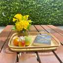 Rectangular Bamboo Wicker Serving Trays with Handles, Handwoven Coffee Trays for Coffee, Breakfast, Bread, Food, Dish and Decorative Tray for Dining Table (1)