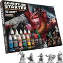 The Army Painter, GameMaster: Adventure Starter Role-playing Paint Set, 15 x 18ml Warpaints Fanatic Acrylic paints, incl. a Brush-On Primer, 5 FREE Miniatures & 1 Brush - For Warhammer & Dnd