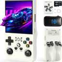 R36MAX Retro Handheld Game Console, 4.0 Inch IPS HD Screen Portable Retro Gaming Console, 1.5GHz CPU Support 30+ Emulator Console Video Game Console, 4000mAh Battery (64GB White)