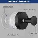 4 PCS Suction Cup Hooks for Shower, Hooks for Inside Shower, Removable Towel Hooks for Bathroom Wall, Kitchen, Glass, Tile, Mirror, Bath Robe Looafh Hook for Hanging (Black)