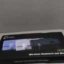 Wireless Keyboard and Mouse Backlit - Typewriter Keyboard with Magnetic Wrist Rest, Retro Round Keycaps, Light Up Letters, 2.4GHz Cordless Combo for Mac, Windows, PC, Laptop, Trueque [Upgraded] (Black)