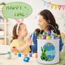 Honeydak 6 PCS Easter Eggs Hunt Basket for Kids Bunny Canvas Rabbit Tote Carry Bucket Bags(Color 6,Mixed Easter Egg Bunny)