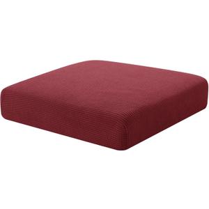 Hokway Couch Cushion Covers Christmas Wine Red Stretch Cushion Covers Sofa Seat Cushion Slipcover Cushion Protector(Wine, Small) (Small (1 Piece))