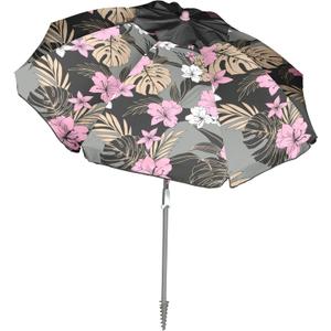 Roxy Beach Umbrella with UV 50+ Sun Protection  Adjustable Tilt, Windproof Design, Lightweight Portable Umbrella with Carry Bag  Perfect for Beach, Patio, or Outdoor Use (Anthracite)