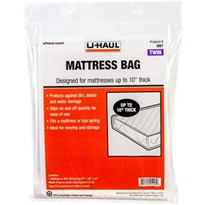 U-Haul Standard Twin Mattress Bag – Moving & Storage Cover for Mattress or Box Spring - 87” x 39” x 10”