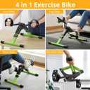 Pedal Exerciser Desk Exercise Bike Leg and Arm Bike with LCD Monitor Foldable (Black/Green)
