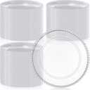 Hoolerry 100 Pack Clear Charger Plates Bulk 13 Inch Acrylic Round Dinner Charger Plates Beaded Frosted Grain Dinner Decorative Dishes for Wedding Party Events Home Kitchen Tabletop, (Clear,Beads)