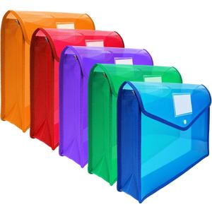 CHEPULA B4 Plastic File Wallet Envelope Expanding File Folder Document Organizer with Snap Closure & Label Pocket Clear Colored Waterproof Accordion File Pouch for Office Home Storage