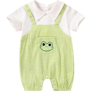 YOUNGER TREE Baby Girl Boy Clothes Short Sleeve Cartoon Animals Infant One-Piece Rompers Summer Outfit