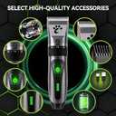 Dog Clippers Cordless, Professional Cat Trimmer, 2-Speed Low Noise Dog Grooming Kit, Pet Trimmer for Small Large Thick Hair Dogs