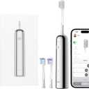Laifen Wave Electric Toothbrush, Oscillation & Vibration Sonic Electric Toothbrush for Adults with 3 Brush Heads, IPX7 Waterproof ADA Accepted Travel Powered Toothbrush (Stainless Steel)