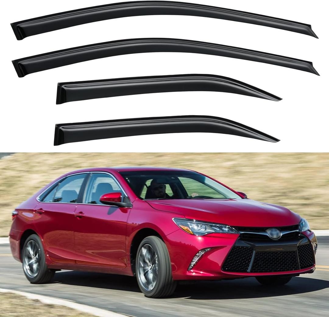 Window Visors Rain Guards Shield for 2012-2017 Toyota Camry, Out-Channel Window Vent Wind Deflectors Visors Shades for 12 13 14 15 16 17 Camry