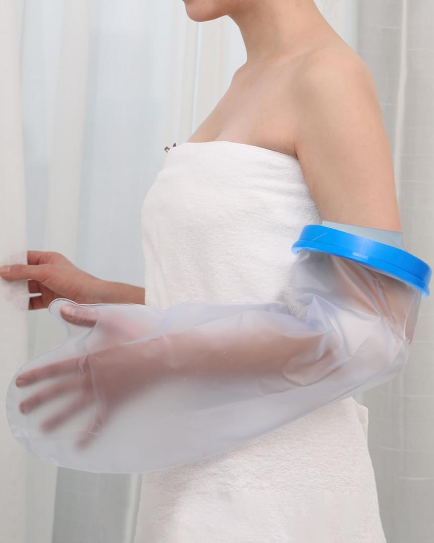 CureSquad Cast Shower Cover Arm, Cast Covers for Shower, Waterproof Cast Cover Arm Adult, Soft Comfortable Cast Protecto, Reusable Cast Bag for Bandages, Wound Care Supplies