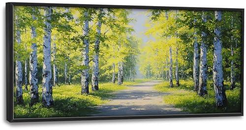 Crekviy Large Birch Tree Wall Art for Living Room Big Birch Tree Forest Wall Decor Nature Landscape Canvas Prints Painting Artwork Decorations for Office Bedroom Framed Gifts 30"x60"