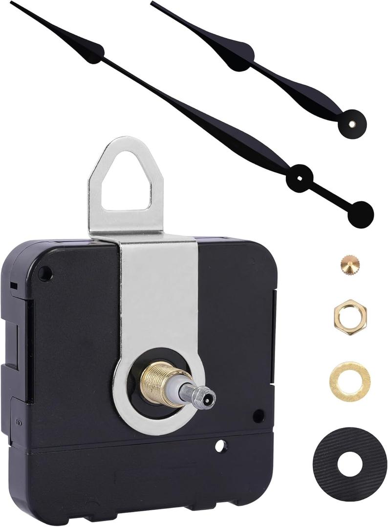 High Torque Clock Movement Kit  Extended Shaft for 24'' to 28'' Large Wall Clocks, Tick Movement (Non-Silent)  (No Second Hand), Battery-Powered DIY Repair