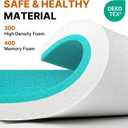 Memory Foam Glamping Roll Up Futon Mattress, Japanese Floor Bed Camping Mattress Sleeping Mat for Indoor and Outdoor