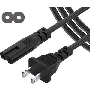 AC 2 Prong Cord 6ft Compatible with Sony Asus Acer Toshiba Laptop Charger Samsung LG TCL LED LCD TV Monitor Mini Fridge PS3 PS4 PS5 Slim PlayStation Speaker Input Plug Replacement Power Cable