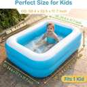 Kids Inflatable Swimming Pool 128x85x45cm BPA-Free Blue White Backyard Outdoor Summer Water Play OD: 50.39 * 33.46 * 17.72inch ; ID：34.65 * 17.72 * 17.72inch
