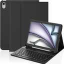 KBCASE for iPad Air 11 inch (M3/M2) 2025/2024 Case with Keyboard, Keyboard Case for iPad Air 5th/4th Gen/for iPad Pro 11 2018, Detachable Wireless Keyboard Tablet Case with Pencil Holder(Black)