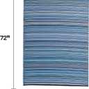 Fab Habitat Outdoor Rug - Waterproof, Fade Resistant, Crease-Free - Premium Recycled Plastic - Striped - Patio, Deck, Porch, Balcony, Laundry Room - Cancun - Indigo - 4 x 6 ft