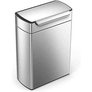 simplehuman 48 Liter / 12.7 Gallon Touch-Bar Dual Compartment Kitchen Recycling Trash Can, Brushed Stainless Steel