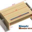 Simple Houseware Desk Monitor Stand Riser with Adjustable Organizer tray (Oak)