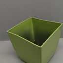 The HC Companies 8 Inch Aria Square Self Watering Planter - Plastic Plant Pot for Indoor Outdoor Plants Flowers Herbs, Glossy Green