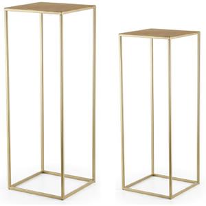 Pack of 2 Already Installed Gold Plant Stand indoor stable steel frame Flower Stands drink table for party wedding Centrepieces Living Room Patio Garden (Gold)