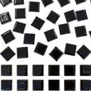 50 Pieces Black Mosaic Tiles for Crafts 1" Ceramic Tiles Assorted Colors Square Ceramic Mosaic Project Supplies for Photo Frame Mosaic Stepping Stones Bath Old Pool Furniture Decor