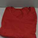 EVALESS Womens Tops Fashion V Neck Long Sleeve Shirts Casual Fall Outfits Basic T Shirts Blouses Top Women's Clothing (Large, 00 Red)