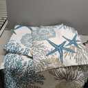 Tritard 3 Piece Coastal Quilt Sets King Size - Reversible Microfiber Quilts with 2 Shams Soft Lightweight Beach Bedding Nautical Bedspread Coverlet Summer Comforter Set for All Season, 106''x96''