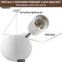 Large Paper Lamp Pendant Light Kit, 20in White Globe Lantern | Rice Paper Lantern Lights, E26 Base, Japanese Hanging Lamp Japandi Chandelier for Living Dining Room Bedroom Office 2 Pack, 19.7in