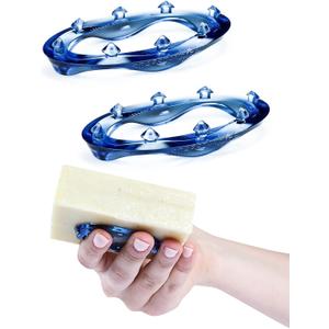 SoapStandle Bar Soap Gripper No Goo or Mess Soap Holder for Bath and Showers 2 Pack, Blue Bathroom Accessories