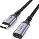 USB C Extension Cable 6ft, Upgraded USBC Extender 100W Charging 4K@60Hz Display Male to Female Braided Cord USB3.2 Gen2 for Laptop Tablet Mobile Phone and More Type C Device
