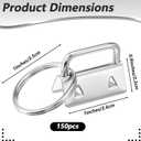 Dimeho Key Fob Hardware 150 Pcs, 1 Inch Keychain Wristlet Bulk Silver Metal Key Lanyard Keys Chain Making Hardware Supplies for Making Keys Chains Bags Hand Craft