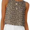 Womens Casual Crop Tank Tops 2026 Summer Beach Sleeveless Spring Tops Vacation Outfits (Brown, L)